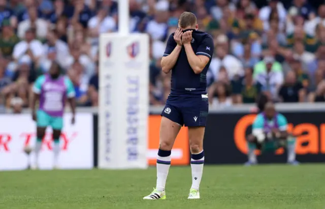 Finn Russell cuts a frustrated figure