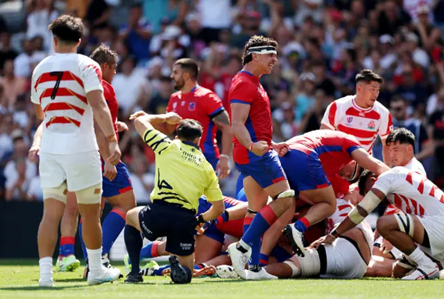 Alfonso Escobar of Chile scores his side's second try