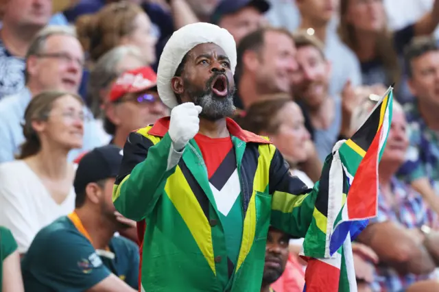 This South Africa fan is enjoying the game now