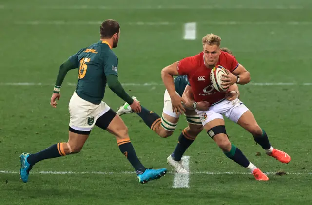 Duhan van der Merwe in action for the Lions two years ago