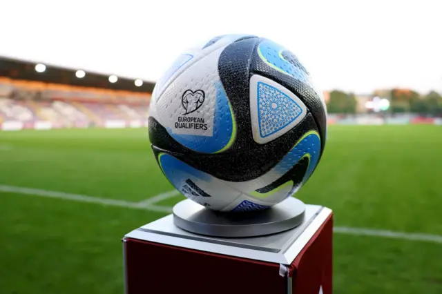 The match ball at Skonto Stadium