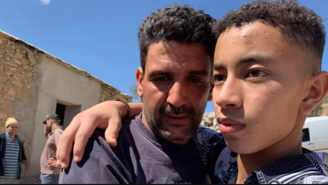 Abdou Rahman (L), pictured with his nephew