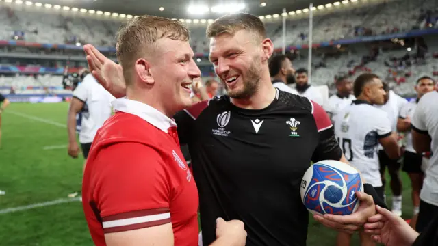 Wales captain Jac Morgan and man of the match Dan Biggar