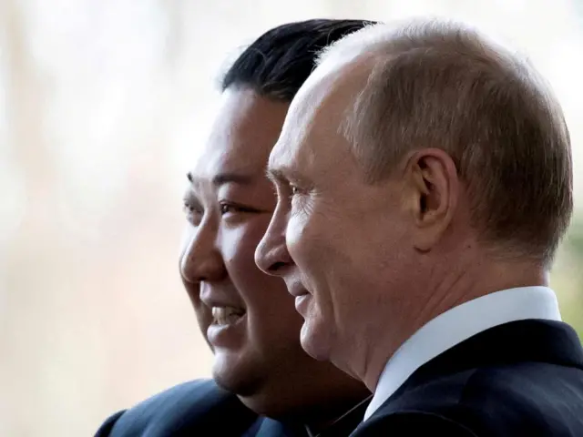 Kim and Putin pictured in Vladivostok in 2019