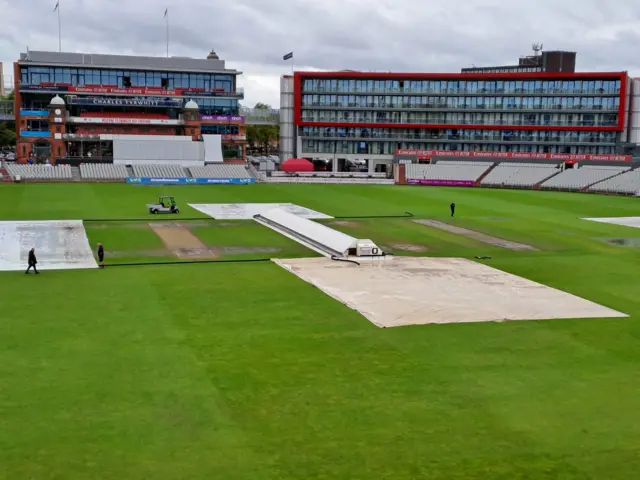 Some of the covers have been removed at Old Trafford