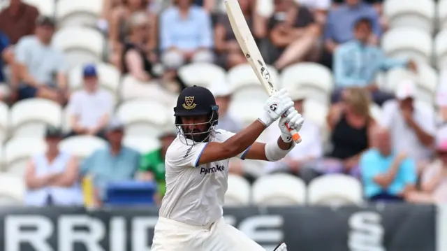 Cheteshwar Pujara batting for Sussex