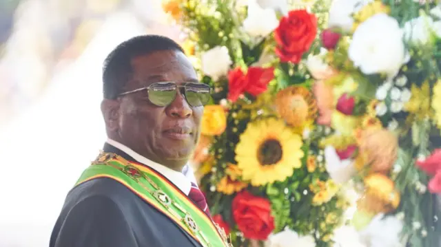 Zimbabwean President Emmerson Mnangagwa inspects the guard of honour after being sworn in as President during an inauguration ceremony in Harare on September 4, 2023.