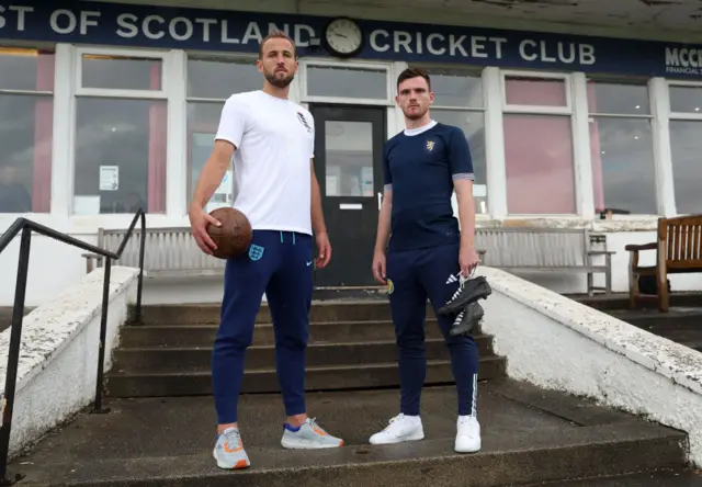 Andy Robertson and Harry Kane at West of Scotland Cricket Club on Sunday