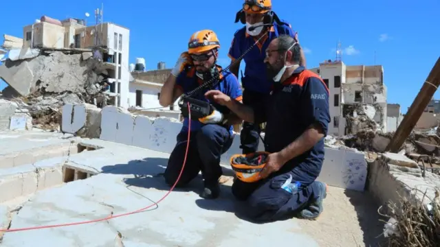 Teams of Turkey's State Disaster and Emergency Management Authority (Afad) join search and rescue operations to save lives following devastating floods in Libya - 13 September 2023