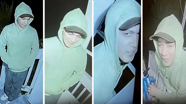 Stills from security camera video