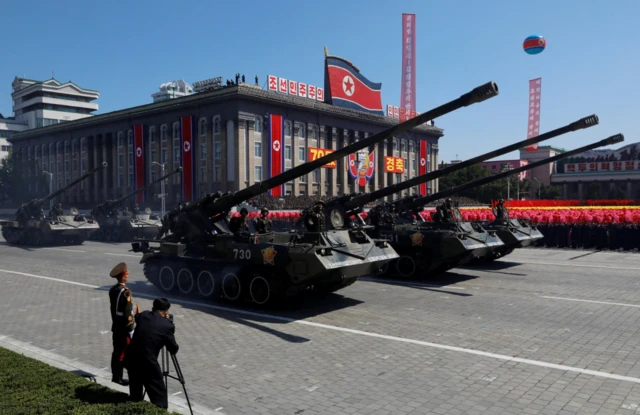 North Korea displays an army of tanks at its military parade in September