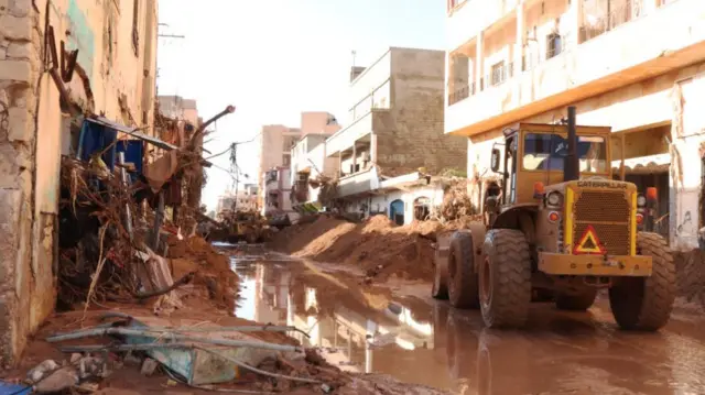 A view of devastation after the floods caused by the Storm Daniel ravaged Derna, Libya - 12 September 2023