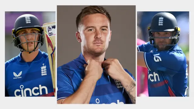 Left to right: Harry Brook, Jason Roy and Dawid Malan