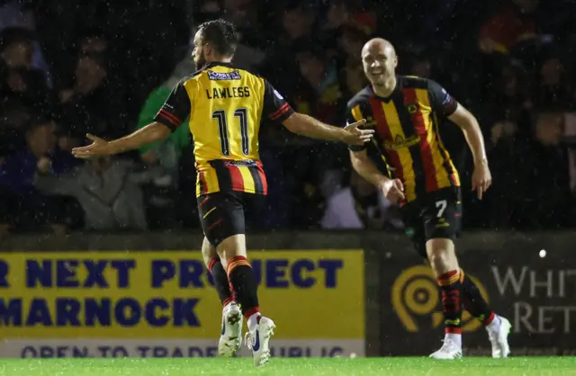 Partick Thistle's Steven Lawless celebrates after scoring to make it 2-0