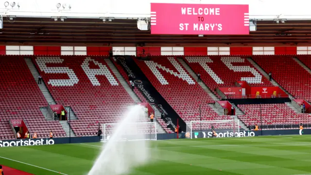 Southampton's St Mary's home prepares for tonight's game against Leicester City