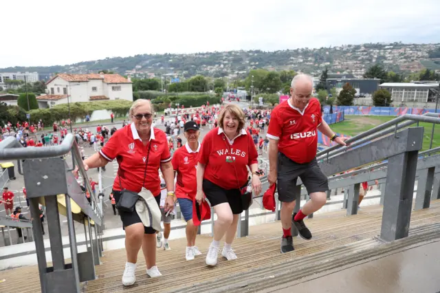 Wales fans arriving at the stadium