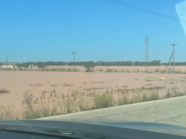 View from a car window on the way into Derna