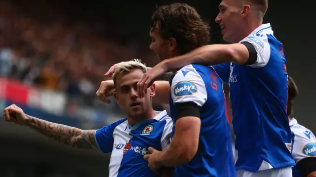 Sammie Szmodics celebrates giving Blackburn the lead over Middlesbrough