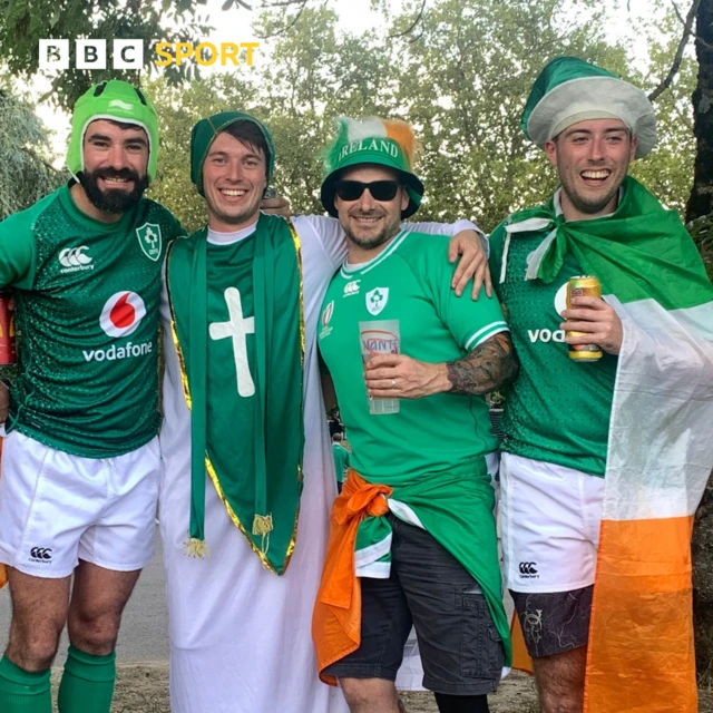 Irish fans in the fan zone at the Stade de la Beaujoire, Nantes