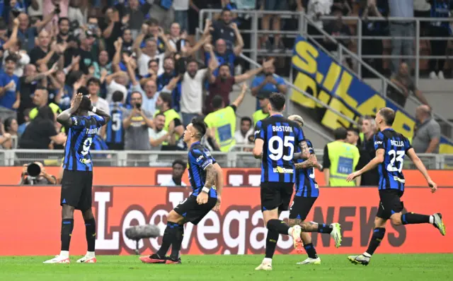 Inter Milan celebrate scoring