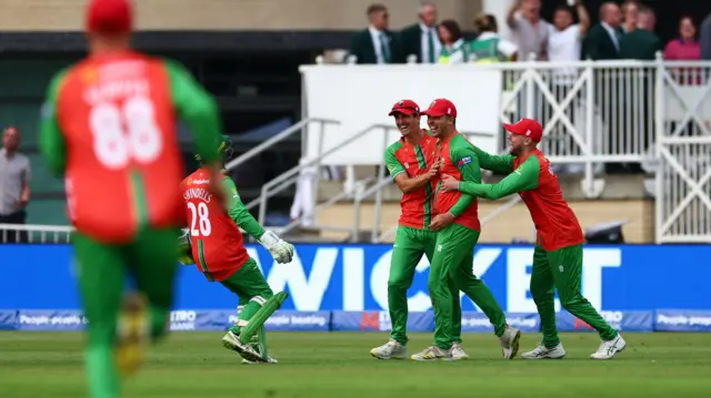 Leicestershire celebrate winning the One-Day Cup