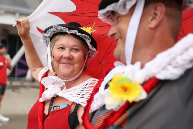 Lady in traditional Welsh costume