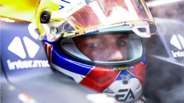 Max Verstappen sits in the cockpit in Singapore