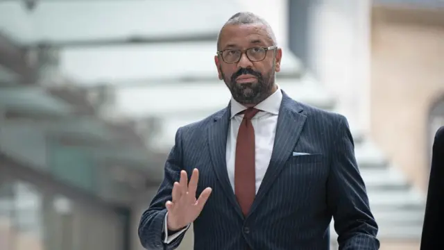 James Cleverly arrivuing at the BBC