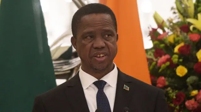 Zambian President Edgar Lungu on August 21, 2019 in New Delhi, India.