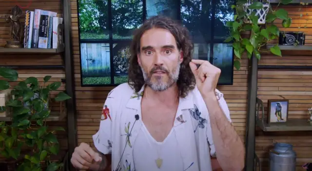 A screengrab of Russell Brand's denial video