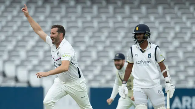 Tim Murtagh takes a wicket