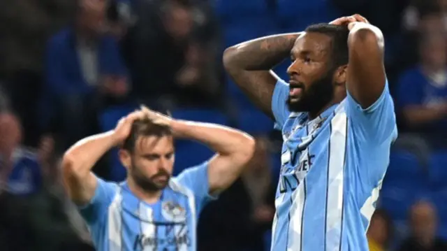 Coventry look dejected as they trail Cardiff