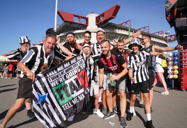 Newcastle fans at the San Siro