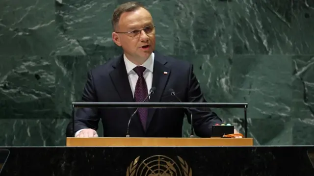 Duda speaks at the UN