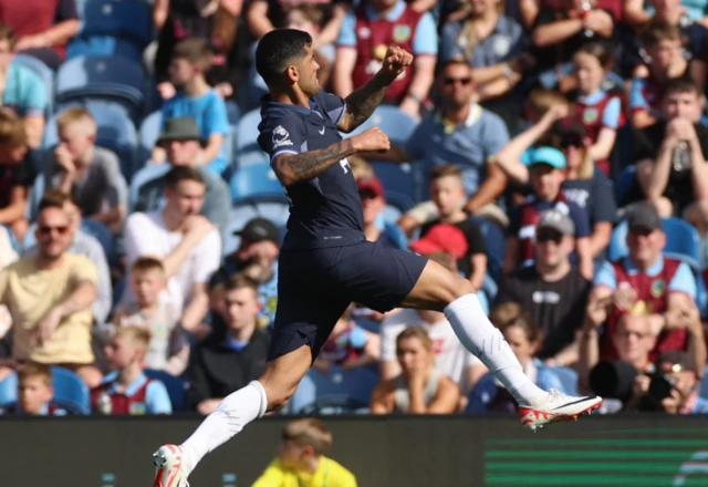 Sergio Romero celebrates jumping in the air