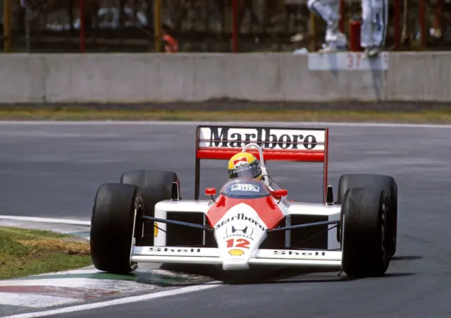 Ayrton Senna driving his McLaren at the 1988 Italian Grand Prix