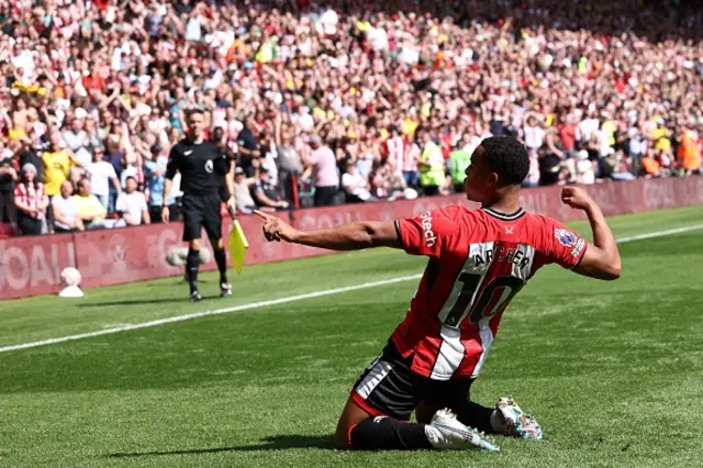 cameron Archer celebrates scoring