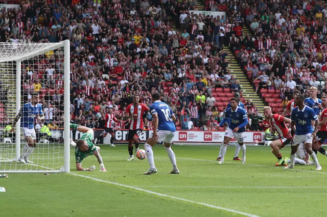 Jordan Pickford saves Everton with a triple save