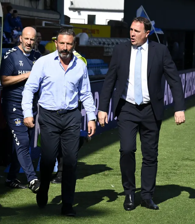 Kilmarnock manager Derek McInnes and Ross County counterpart Malky Mackay