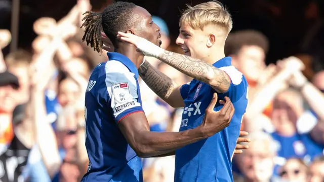 Ipswich celebrate goal