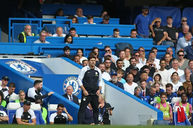 Pochettino on the touchline during the game