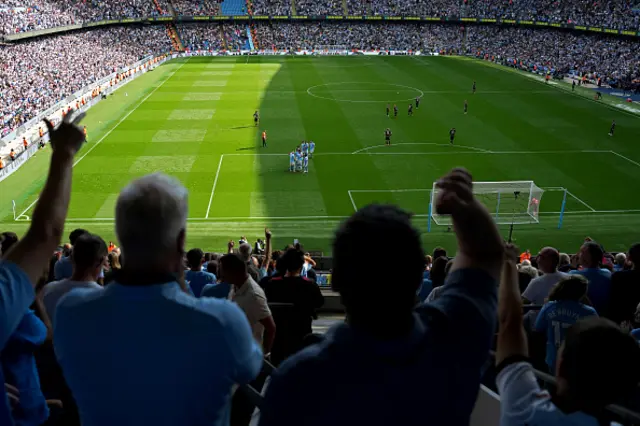 General view inside the stadium as Erling Haaland celebrating with teammates