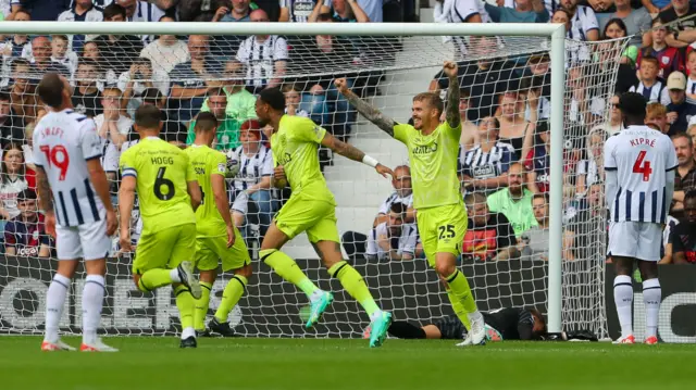 Huddersfield celebrate scoring goal