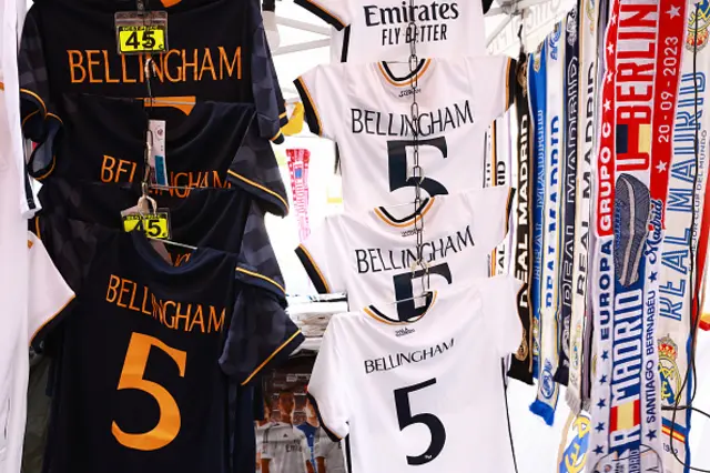 Bellingham shirts on sale outside the stadium