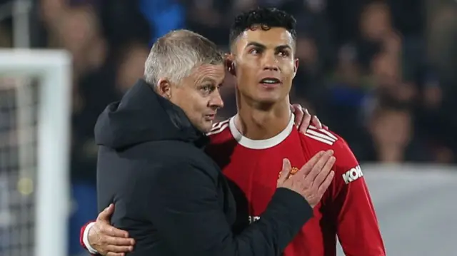 Cristiano Ronaldo and Ole Gunnar Solskjaer