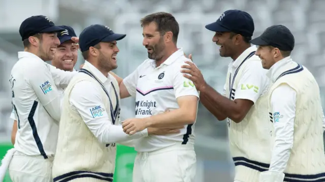 Tim Murtagh takes a wicket for Middlesex