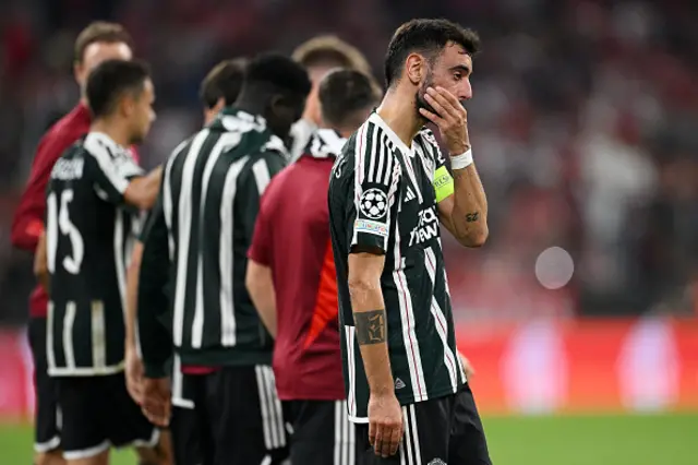 Bruno Fernandes looks dejected after the game