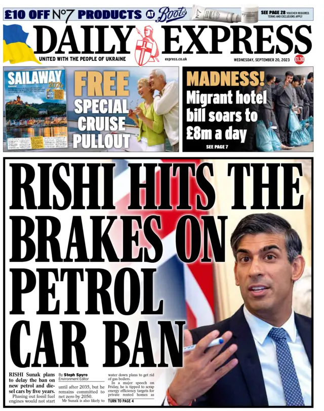 An image of the front page of the Daily Express