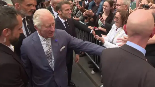 King Charles greets well-wishers in Paris