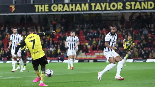 Tom Ince scores for Watford v West Brom